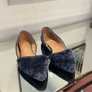 Elegant Velvet Women's Flats Dusty Blue